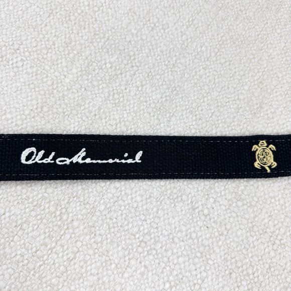 YRI Belt Mens Old Memorial Golf Club Black Embroidered Turtle Logo - Picture 4 of 16